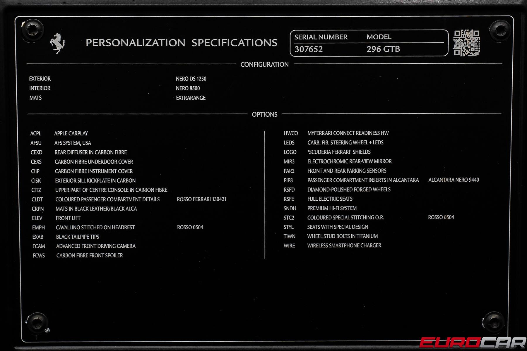 2024 Ferrari 296 GTB *CARBON STEERING WHEEL * FULL ELECTRIC SEATS*Image 11