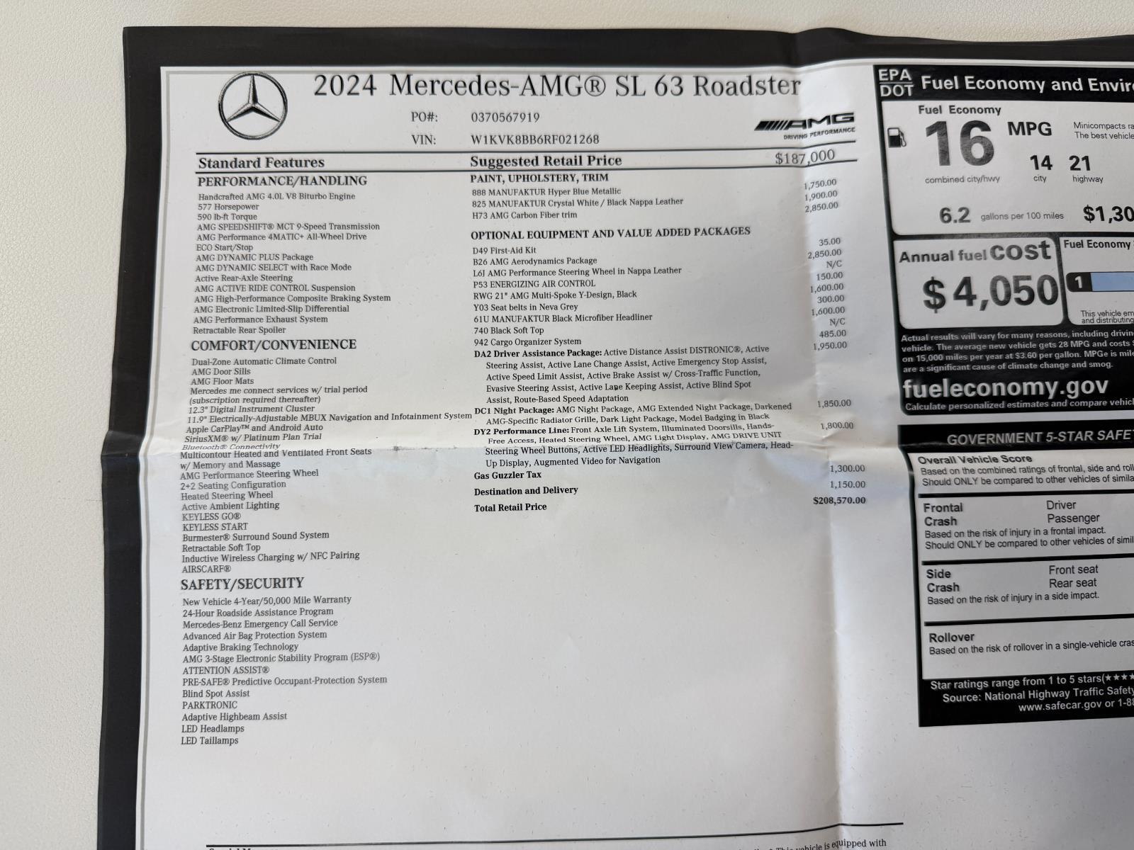 Used 2024 Mercedes-Benz AMG SL 63 AMG