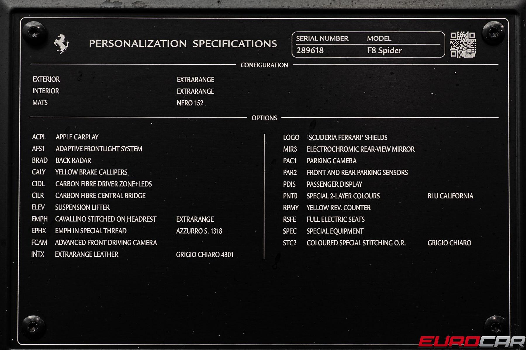 2023 Ferrari F8 Spider *PASSENGER DISPLAY * FRONT LIFT*Image 13