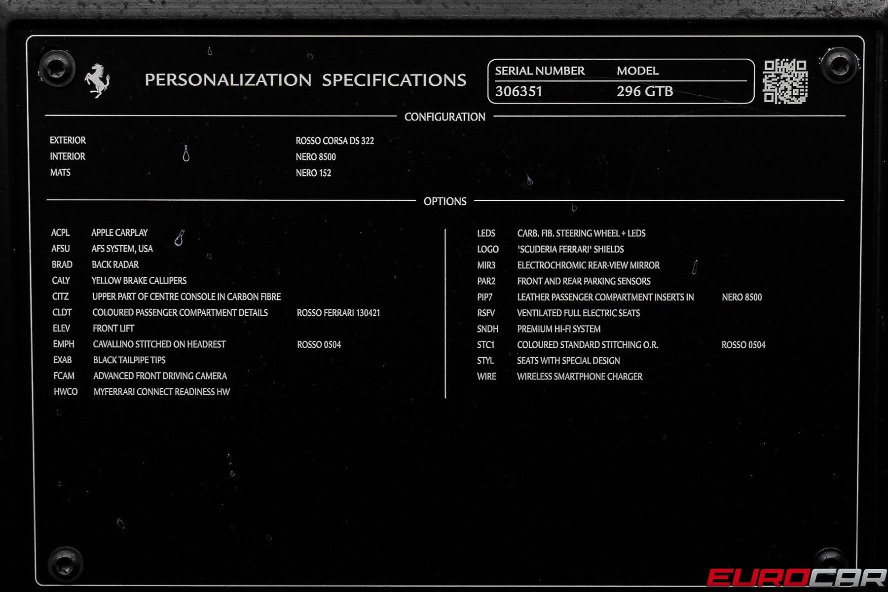 2024 Ferrari 296 GTB *CUSTOM VOSSEN WHEELS * PASSENGER DISPLAY*Image 11