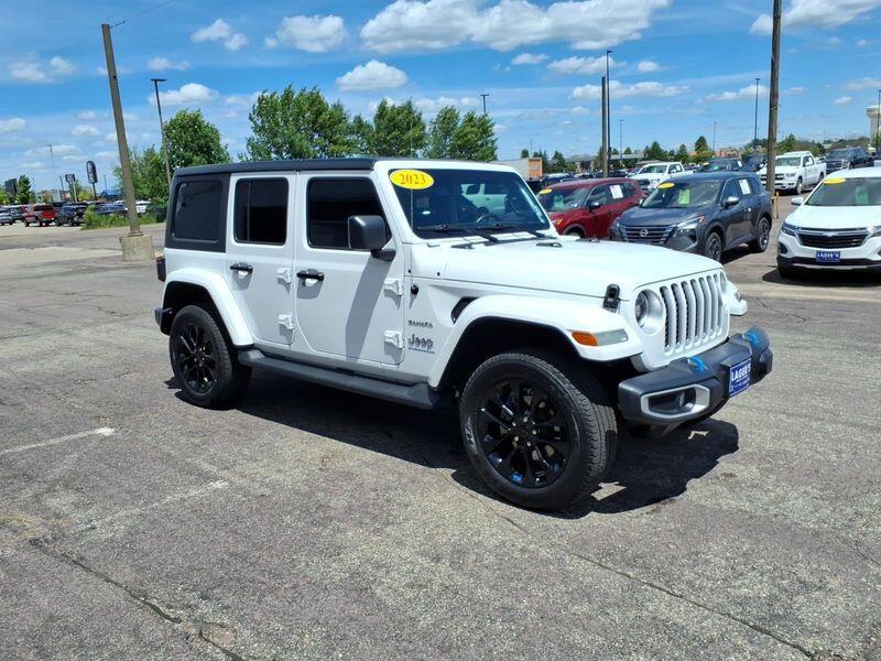 Used 2023 Jeep Wrangler 4xe Sahara 4XE with VIN 1C4JJXP67PW557497 for sale in Mankato, Minnesota