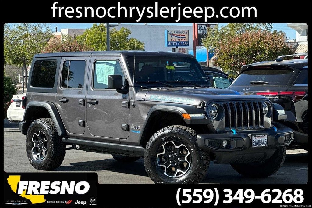 Used 2022 Jeep Wrangler Unlimited Rubicon 4XE with VIN 1C4JJXR63NW170150 for sale in Fresno, CA