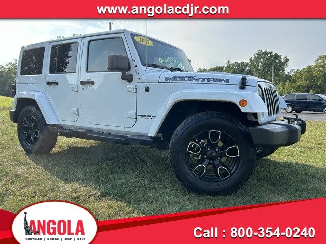 Used 2017 Jeep Wrangler Unlimited Smoky Mountain with VIN 1C4BJWEG7HL624905 for sale in Angola, IN