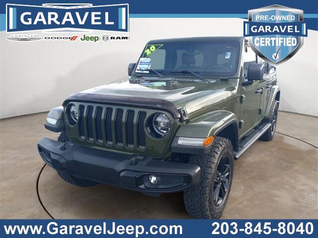 Used 2020 Jeep Wrangler Unlimited Sahara Altitude with VIN 1C4HJXEG9LW284101 for sale in Norwalk, CT