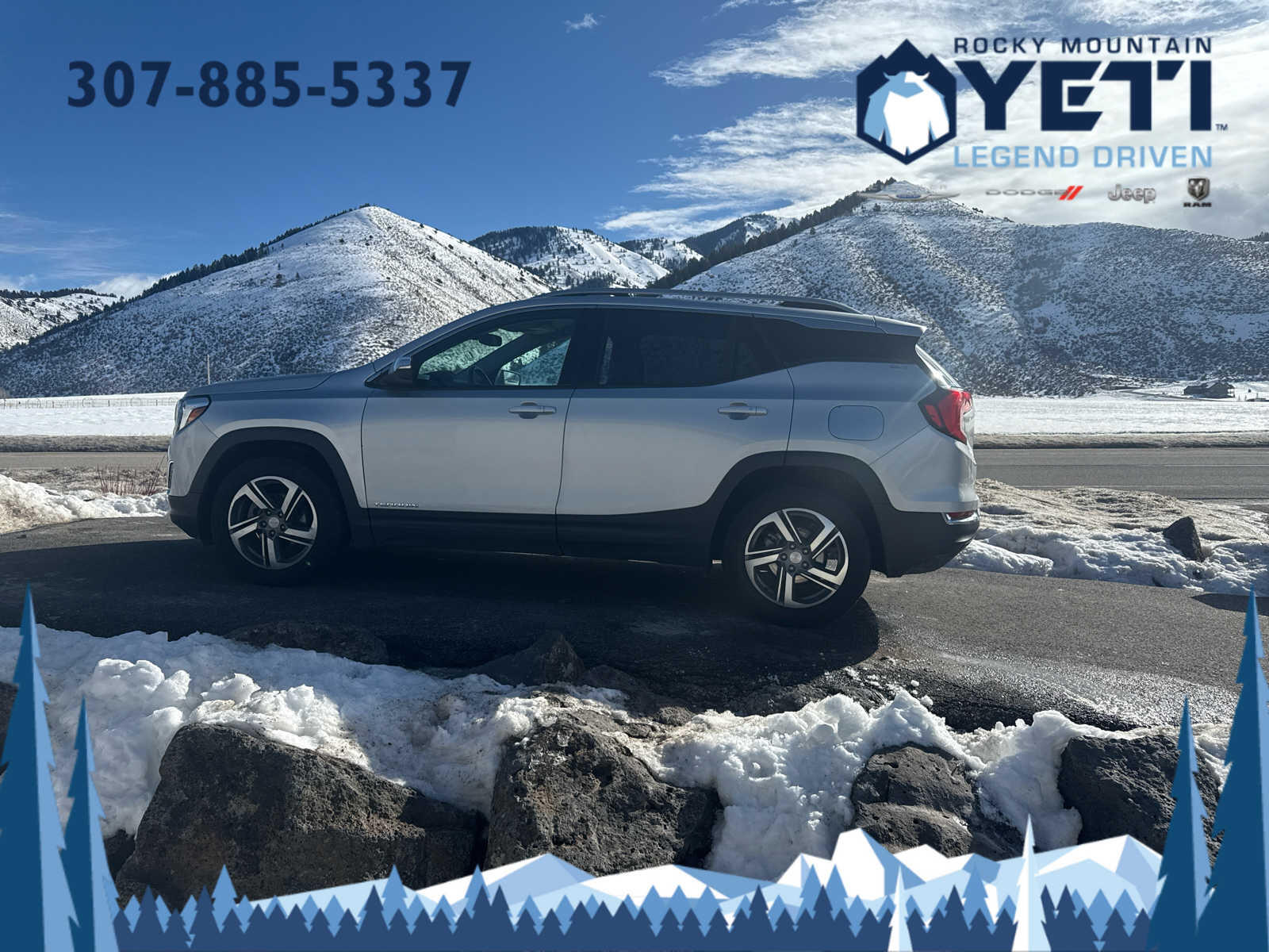 Used 2020 GMC Terrain SLT with VIN 3GKALVEV1LL132788 for sale in Jackson, WY
