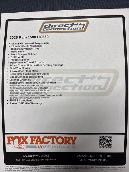 New 2026 RAM 1500 Big Horn Crew Cab 4x4 5