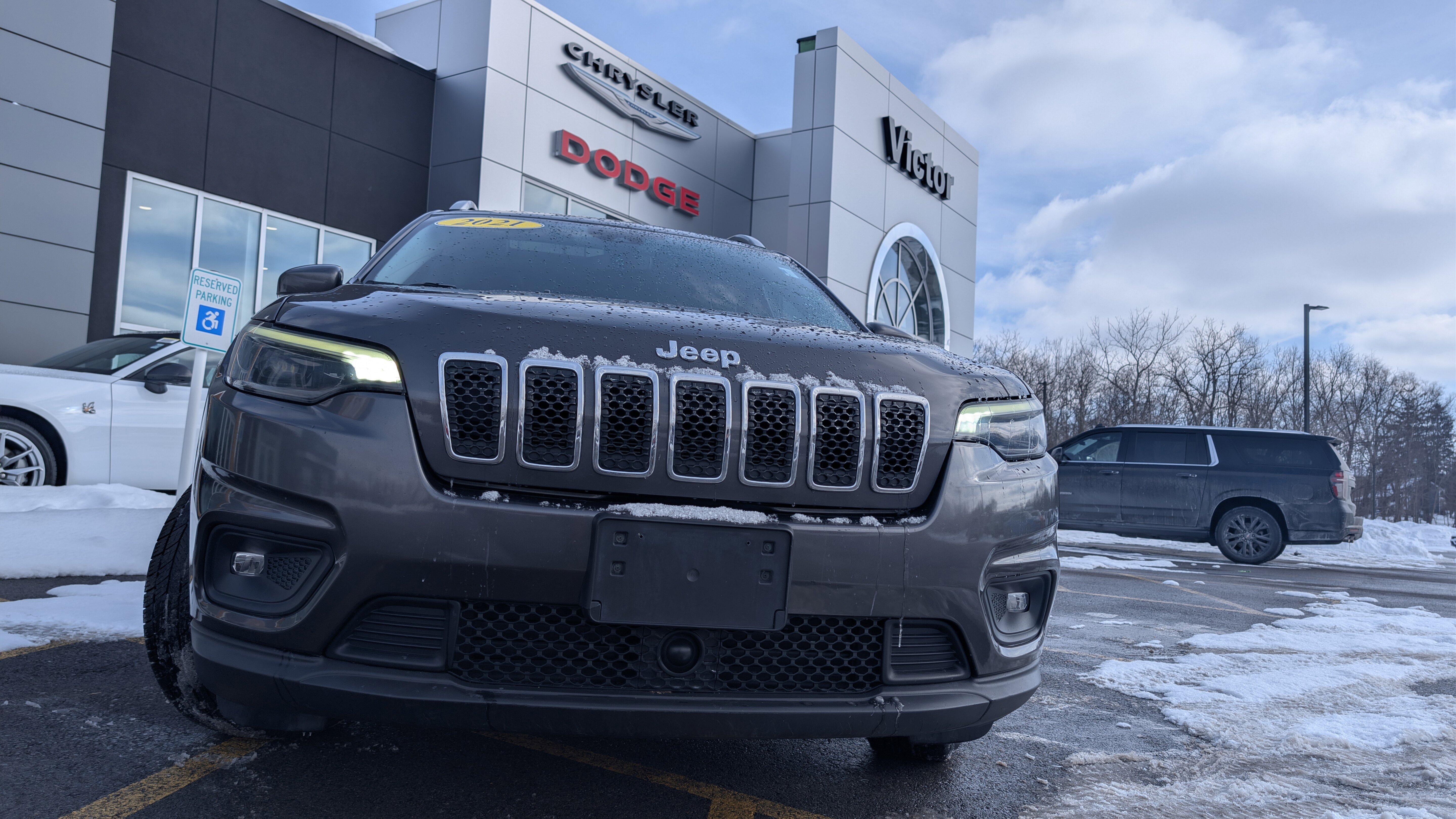 Used 2021 Jeep Cherokee Latitude Plus with VIN 1C4PJLLB0MD204211 for sale in Victor, NY