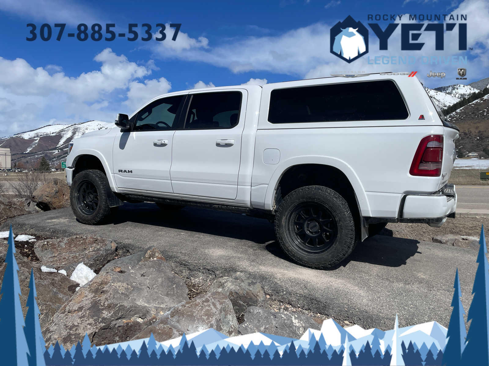 Used 2022 RAM Ram 1500 Pickup Laramie with VIN 1C6SRFJT9NN108788 for sale in Jackson, WY