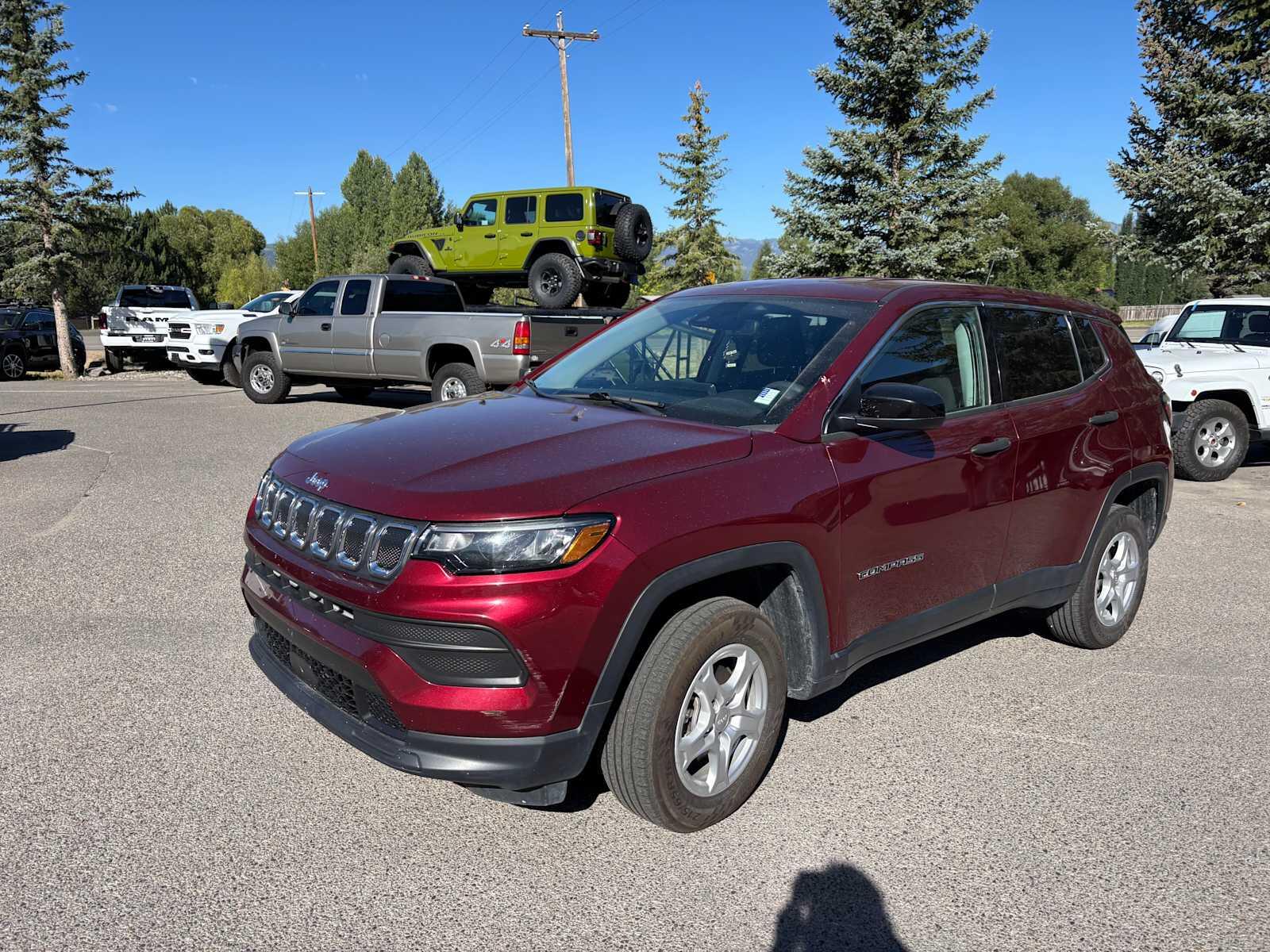 Used 2022 Jeep Compass Sport with VIN 3C4NJDAB2NT202679 for sale in Jackson, WY
