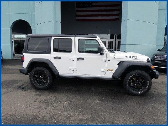 Certified 2021 Jeep Wrangler Unlimited Willys Sport with VIN 1C4HJXDN3MW684723 for sale in New Britain, CT