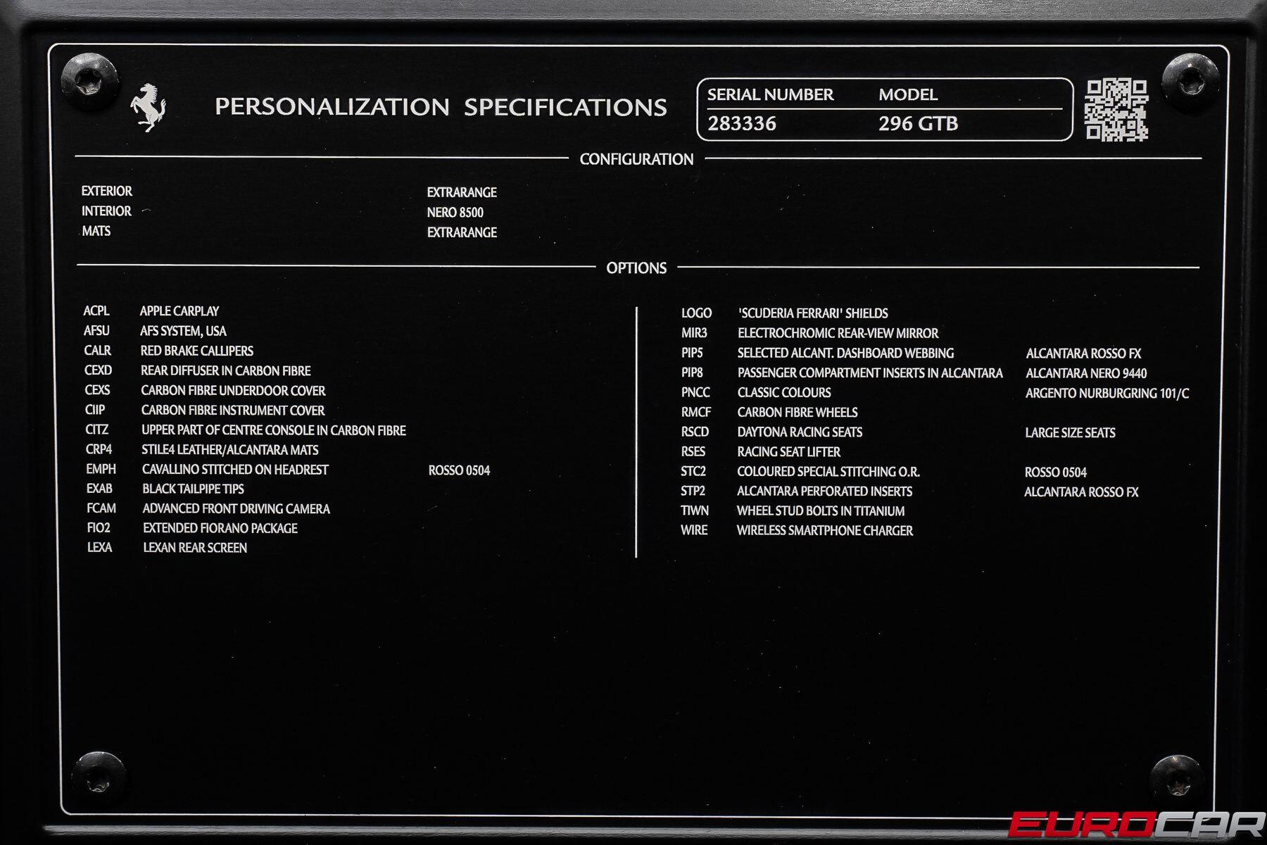 2022 Ferrari 296 GTB *EXTENDED FIORANO PACKAGE * CARBON RACING SEATS*Image 11