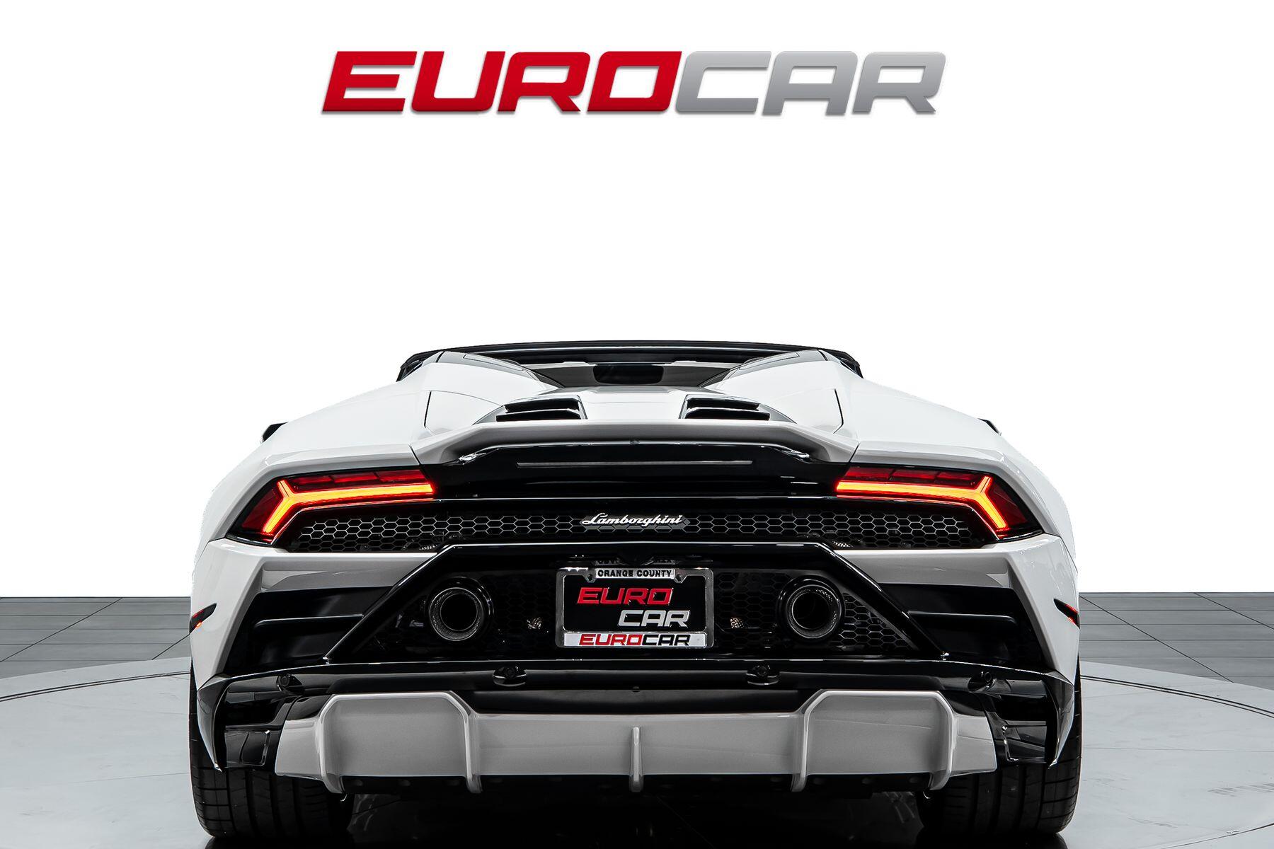 2023 Lamborghini Huracan EVO Spyder RWD *60TH ANNIVERSARY EDITION * FULL PPF* in a Bianco Icarus Metallic exterior color and Blackinterior. Eurocars OC 949-722-7121 eurocaroc.com 