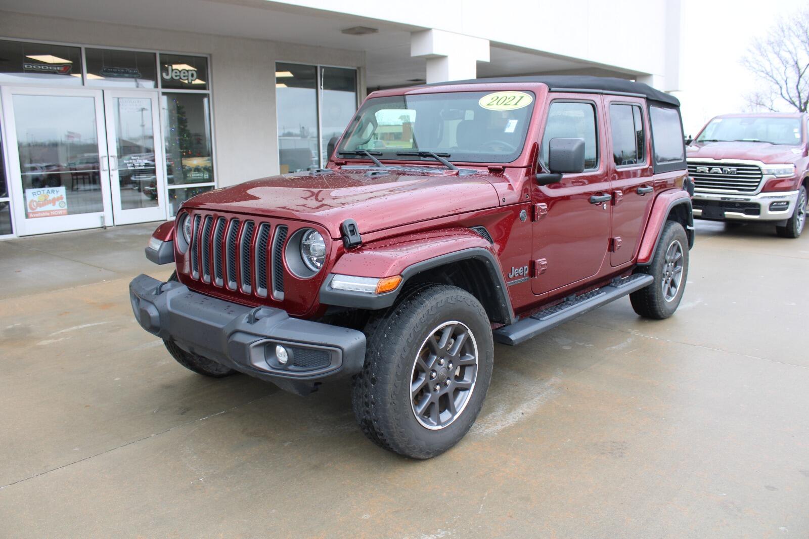 Certified 2021 Jeep Wrangler Unlimited 80TH with VIN 1C4HJXDG2MW651763 for sale in Highland, IL