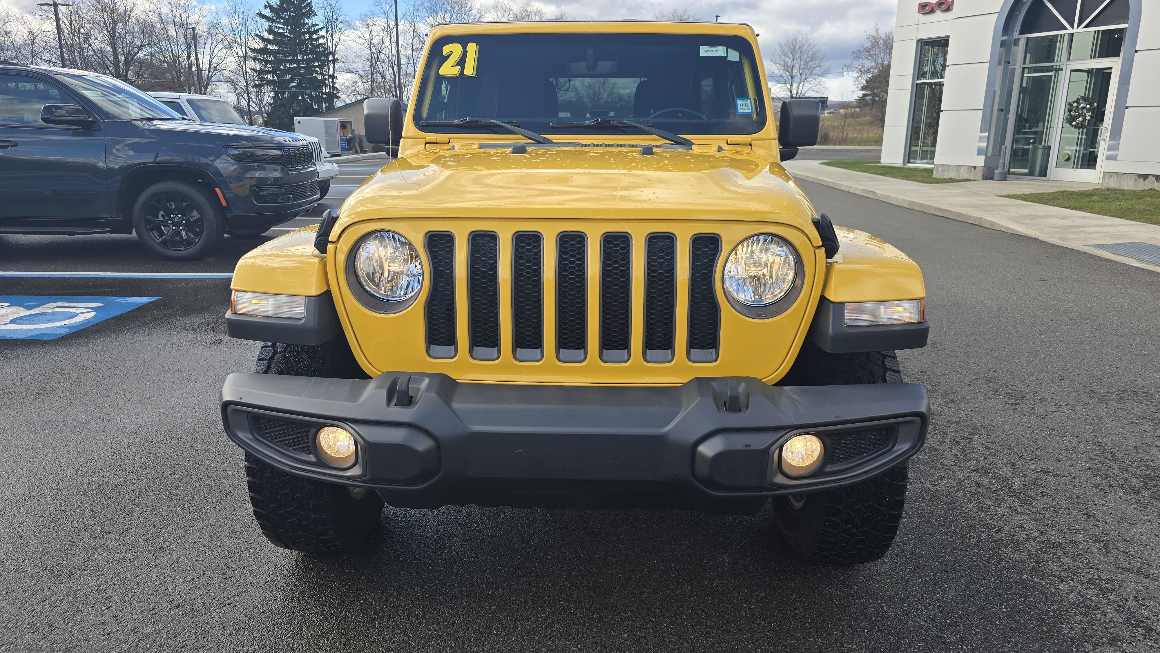 Used 2021 Jeep Wrangler Unlimited 80TH with VIN 1C4HJXDG5MW636979 for sale in Elmira, NY