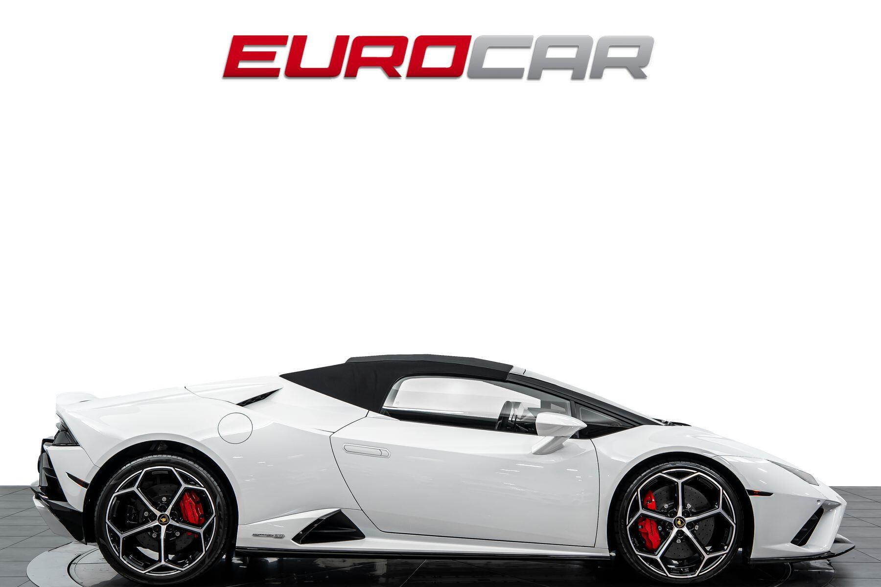 2023 Lamborghini Huracan EVO Spyder RWD *60TH ANNIVERSARY EDITION * FULL PPF* in a Bianco Icarus Metallic exterior color and Blackinterior. Eurocars OC 949-722-7121 eurocaroc.com 