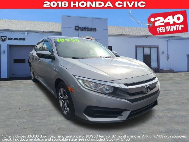 Used 2018 Honda Civic LX with VIN 2HGFC2F53JH527142 for sale in Tamaqua, PA