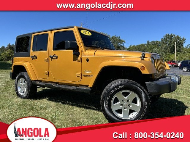 Used 2014 Jeep Wrangler Unlimited Sahara with VIN 1C4BJWEG6EL312392 for sale in Angola, IN