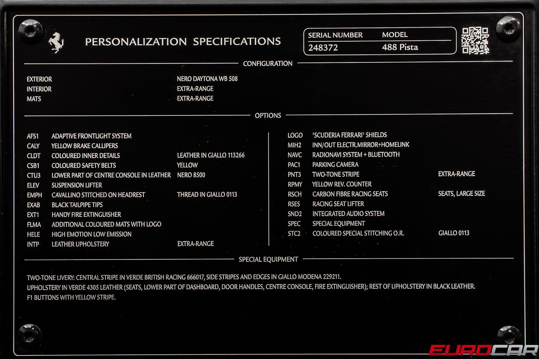 2020 Ferrari 488 Pista *1 OF 1 * SUSPENSION LIFTER * FRONT PPF*Image 12