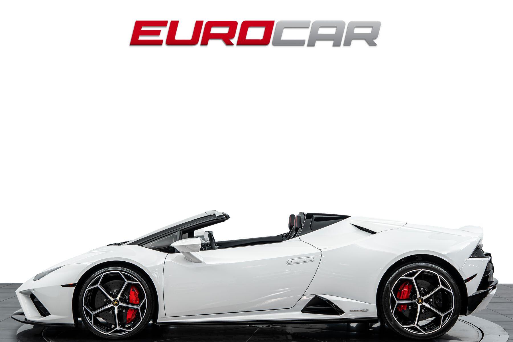 2023 Lamborghini Huracan EVO Spyder RWD *60TH ANNIVERSARY EDITION * FULL PPF* in a Bianco Icarus Metallic exterior color and Blackinterior. Eurocars OC 949-722-7121 eurocaroc.com 