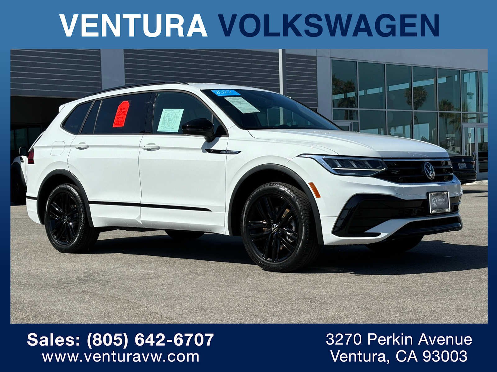 Used 2022 Volkswagen Tiguan SE R-LINE BLACK with VIN 3VVCB7AX0NM020735 for sale in Ventura, CA