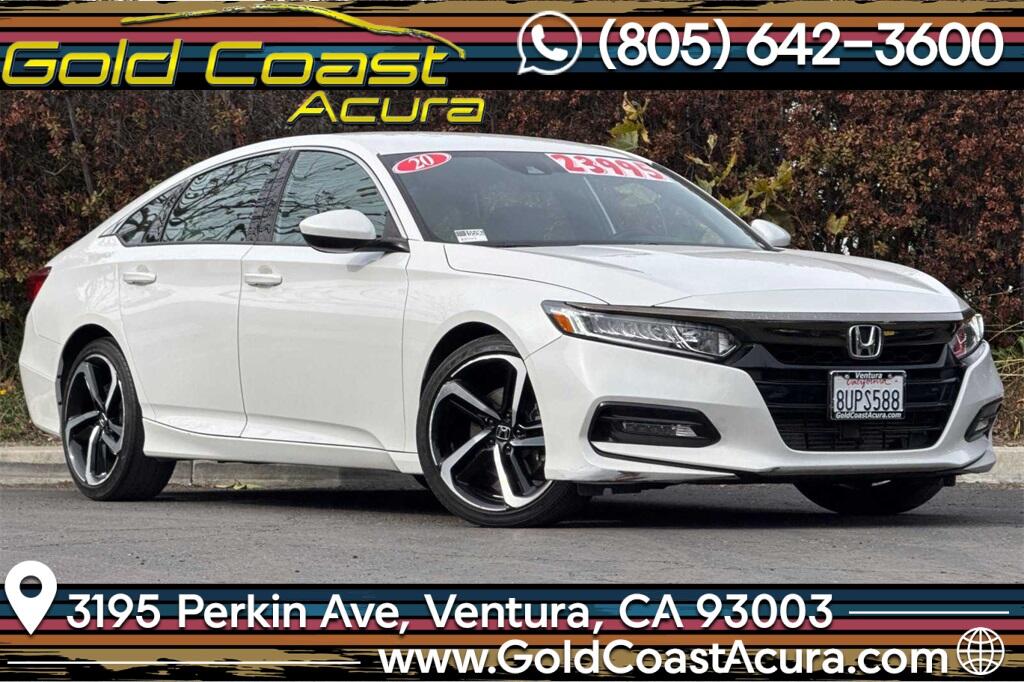 Used 2020 Honda Accord Sport with VIN 1HGCV1F36LA141886 for sale in Ventura, CA