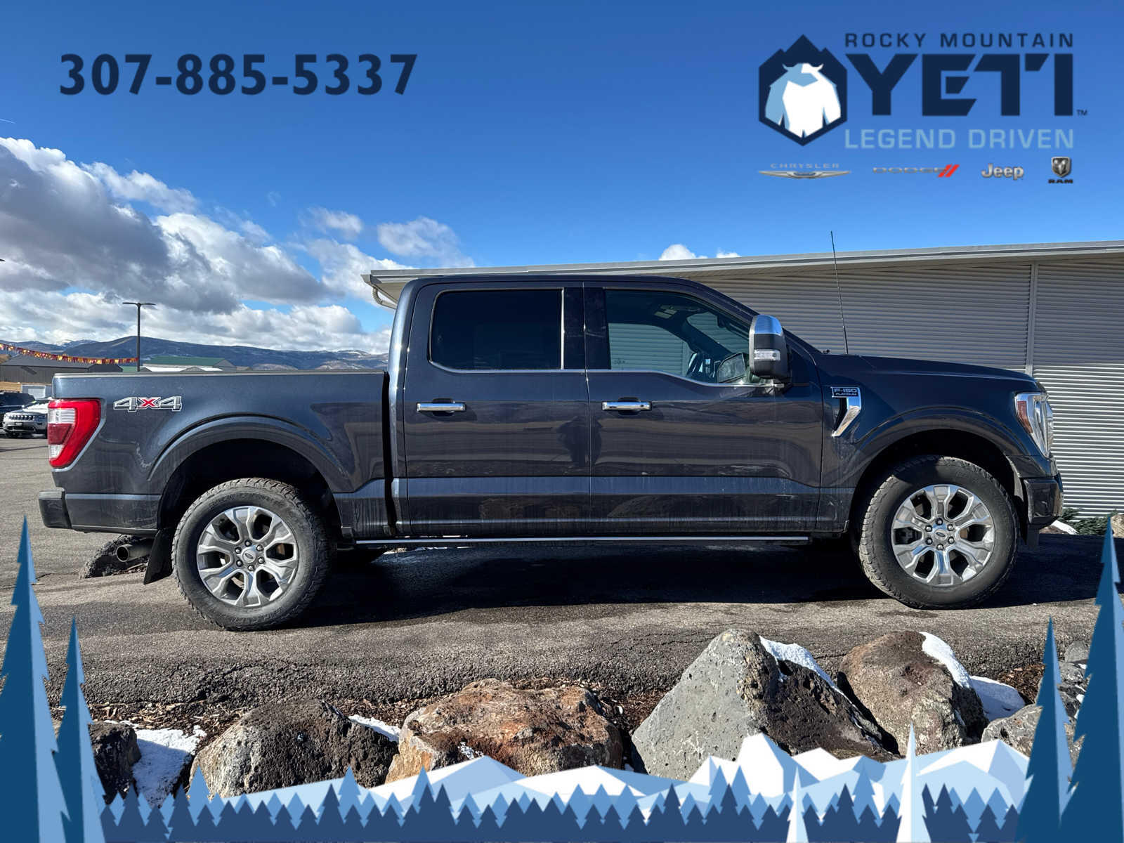 Used 2021 Ford F-150 Platinum with VIN 1FTFW1E82MFC80262 for sale in Jackson, WY