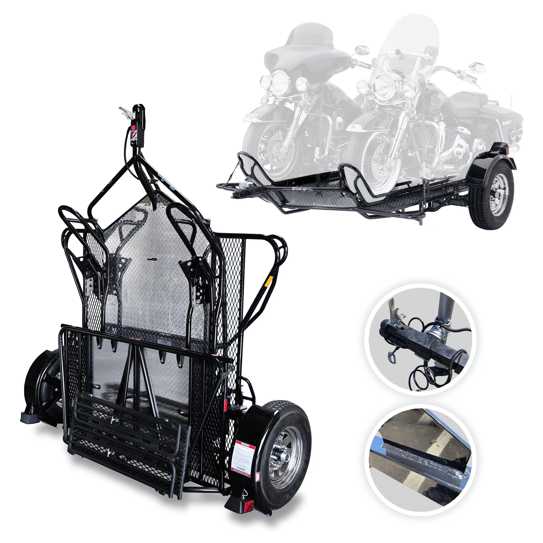 2026 Kendon Go! Series Dual Rail Ride-Up Folding Motorcycle Trailer