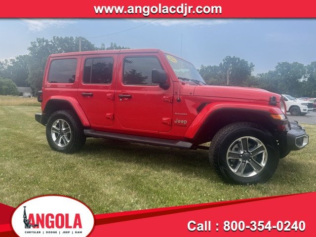 Used 2021 Jeep Wrangler Unlimited Sahara with VIN 1C4HJXEN7MW864821 for sale in Angola, IN