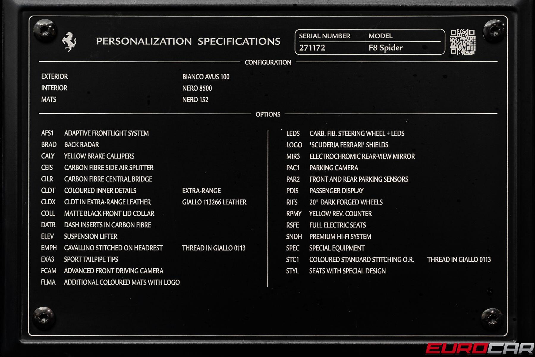 2022 Ferrari F8 Spider *PASSENGER DISPLAY * SUSPENSION LIFTER*Image 13