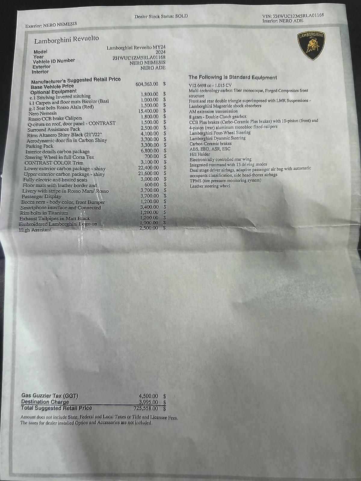 Used 2024 Lamborghini Revuelto Coupe