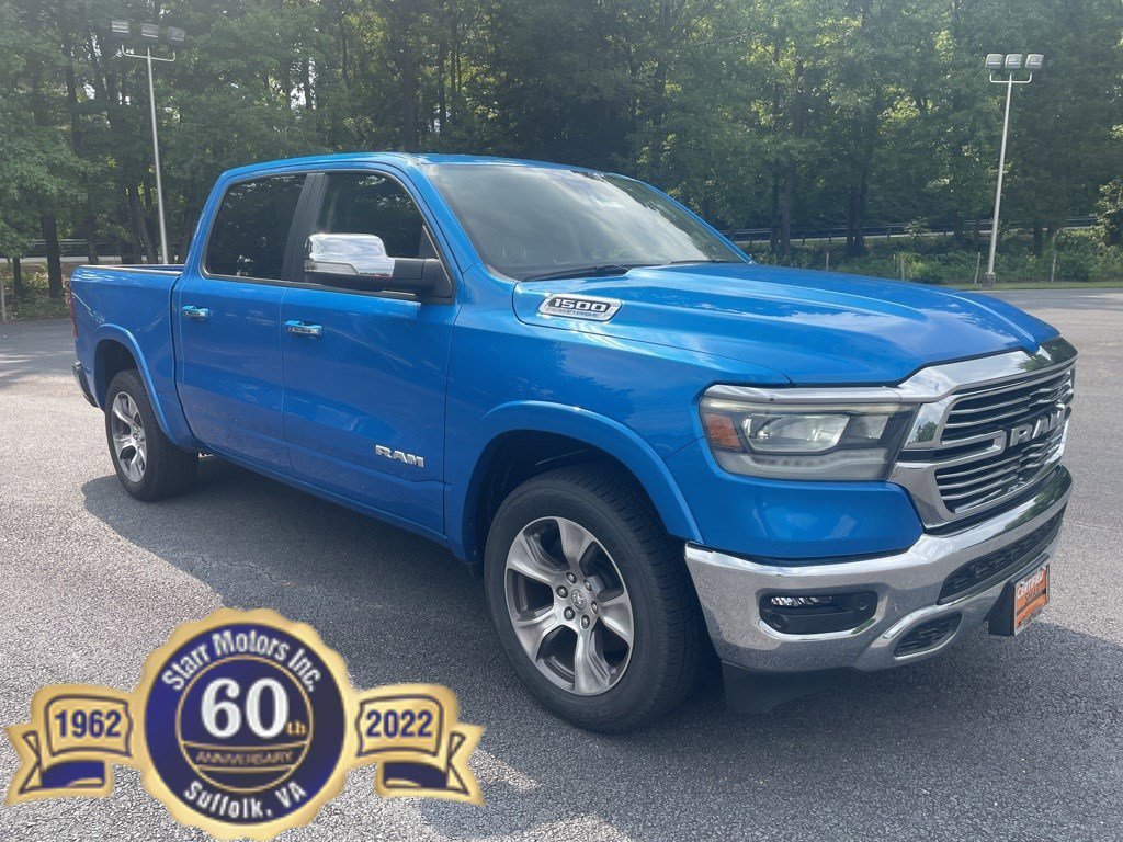 Used 2021 RAM Ram 1500 Pickup Laramie with VIN 1C6SRFJT1MN784666 for sale in Suffolk, VA