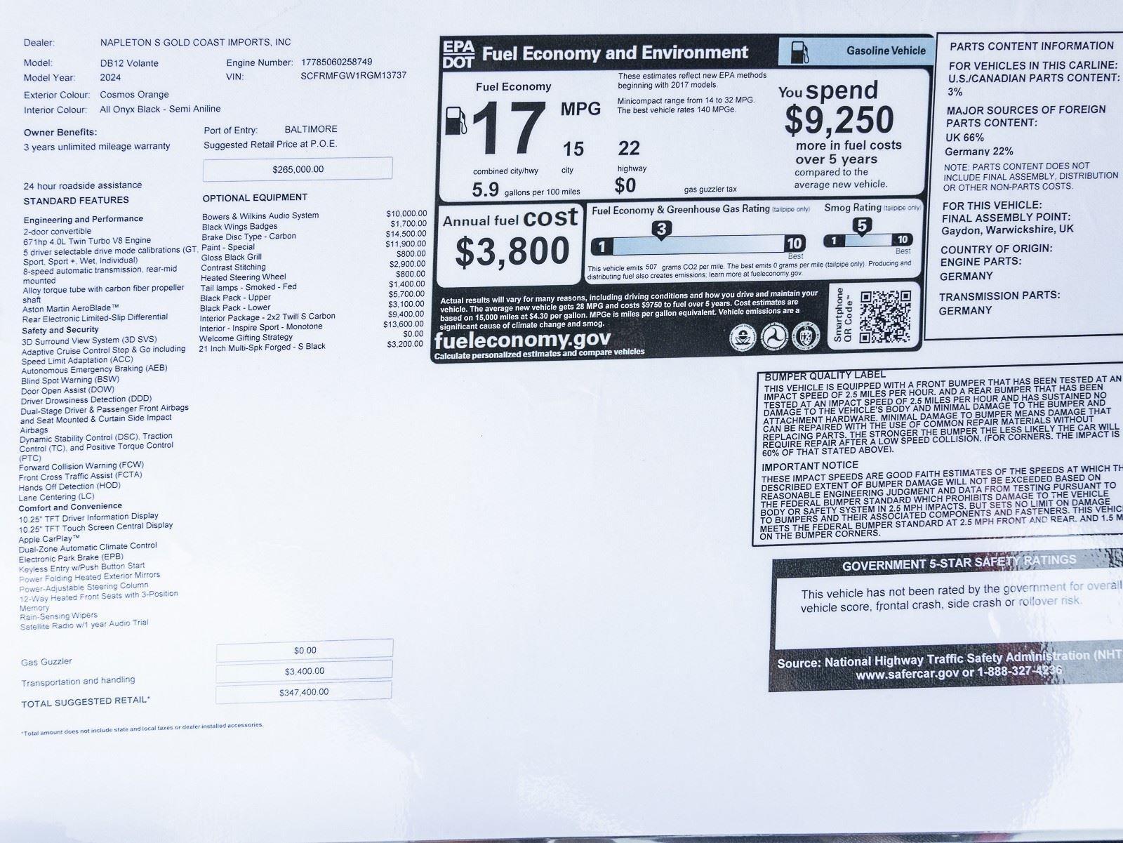 Used 2024 Aston Martin DB12 Volante